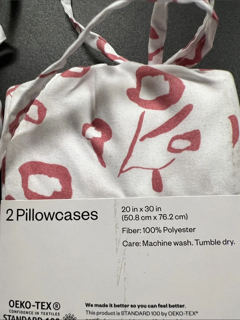 Room Essentials Pink and White Floral Microfiber Pillowcases - 2 Pack